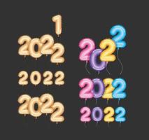 nice 2022 year icons vector