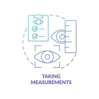 Taking measurements gradient concept icon. Medical screening and preparation. Eye measurements before lasik surgery abstract idea thin line illustration. Vector isolated outline color drawing