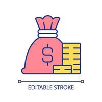 Money savings RGB color icon. Financial success, investment and wealth growth. Deposit service for clients. Isolated vector illustration. Simple filled line drawing. Editable stroke