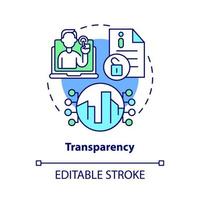 Transparency concept icon. Urban management. Public access to urban services information abstract idea thin line illustration. Vector isolated outline color drawing. Editable stroke