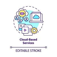 Cloud-based services concept icon. Virtual data storage. Public assessment to information abstract idea thin line illustration. Vector isolated outline color drawing. Editable stroke