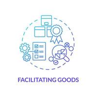 Facilitating goods blue gradient concept icon. Customer information on product. Analyzing report. Operations managment abstract idea thin line illustration. Vector isolated outline color drawing