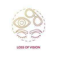 Loss of vision gradient concept icon. One of major side effects and risks after lasik eye surgery. Unpleasant discomfort abstract idea thin line illustration. Vector isolated outline color drawing