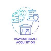 Raw materials acquisition blue gradient concept icon. Procurement for business. Purchasing goods. Operations managment abstract idea thin line illustration. Vector isolated outline color drawing