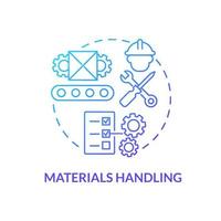 Materials handling blue gradient concept icon. Monitoring maintenance of merchandise. Operations managment abstract idea thin line illustration. Vector isolated outline color drawing