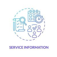 Service information blue gradient concept icon. Monitoring production of goods. Manufacture control. Operations management abstract idea thin line illustration. Vector isolated outline color drawing