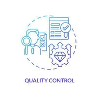 Quality control blue gradient concept icon. Monitoring production. Inspection of goods. Operations managment abstract idea thin line illustration. Vector isolated outline color drawing