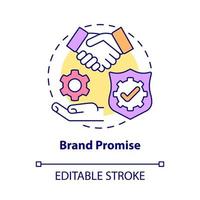 Brand promise concept icon. Customer satisfaction. Positive experience for company client. Brand planning abstract idea thin line illustration. Vector isolated outline color drawing. Editable stroke