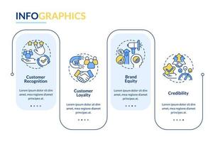 Plantilla de infografía vectorial de marca exitosa. elementos de diseño de esquema de presentación de negocios. visualización de datos con 4 pasos. gráfico de información de la línea de tiempo del proceso. diseño de flujo de trabajo con iconos de línea vector