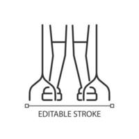 Cerebral palsy linear icon. Movement disorders. Coordination functions disability. Muscle problem. Thin line customizable illustration. Contour symbol. Vector isolated outline drawing. Editable stroke