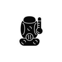 Heated seat with massage function black glyph icon. Maintaining comfortable temperature in car. Warming up driver and passengers. Silhouette symbol on white space. Vector isolated illustration