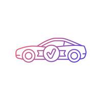 Top quality car gradient linear vector icon. High-rated professional vehicle. Well-engineered sports auto model. Thin line color symbol. Modern style pictogram. Vector isolated outline drawing