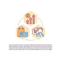Shopping concept line icons with text. PPT page vector template with copy space. Brochure, magazine, newsletter design element. Excessive buying and spending linear illustrations on white