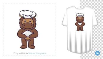 Cute bull mascot character. Can be used on stickers, patches, textiles, paper, cloth and others. vector