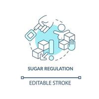 Sugar regulation concept icon. ADHD diet abstract idea thin line illustration. Regulating dopamine levels in brain. Obesity in children. Vector isolated outline color drawing. Editable stroke