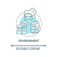 Environment concept icon. ADHD cause abstract idea thin line illustration. Gene-environment interaction. ADHD in childhood risk factor. Vector isolated outline color drawing. Editable stroke