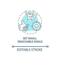 Set small, reachable goals concept icon. Parenting tip for ADHD abstract idea thin line illustration. Providing effective instructions. Vector isolated outline color drawing. Editable stroke