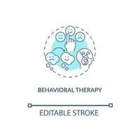 Behavioral therapy concept icon. Treatment for ADHD in adults abstract idea thin line illustration. Solving function difficulties. Psychotherapy. Vector isolated outline color drawing. Editable stroke