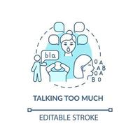 Talking too much concept icon. Hyperactive-impulsive symptom abstract idea thin line illustration. Hyperverbal speech. Compulsive talker. Vector isolated outline color drawing. Editable stroke