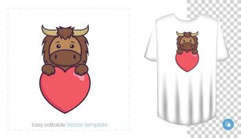 lindo personaje de mascota de toro. Se puede utilizar en pegatinas, parches, textiles, papel, telas y otros. vector