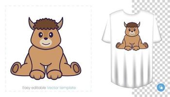 Cute sheep character. Prints on T-shirts, sweatshirts, cases for mobile phones, souvenirs. Isolated vector illustration on white background.