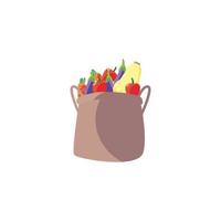 calabaza, pimiento, berenjena, y, zanahoria, dentro, bolsa, vector, diseño vector