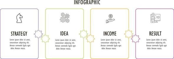 Set of infographics for business concept with icons and 3, 4 options or steps. vector