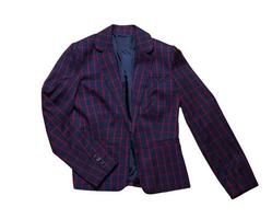 Woolen suit blazer checkered isolated on white background photo