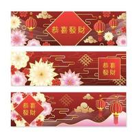 Gong Xi Fa Chai Banner Set Design vector