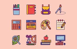 Back to School Icon Collection vector
