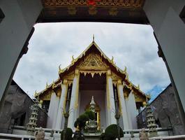 Wat Suthat Thepwararam Is a Buddhist temple in Bangkok Thailand.Construction started by King Rama I in 2350 2350 BC decorated in the reign of King Rama II until the reign of King Rama III in 1847. photo