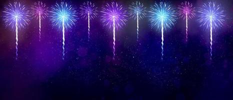 Abstract colored firework on dark sky. Celebration and anniversary concept photo
