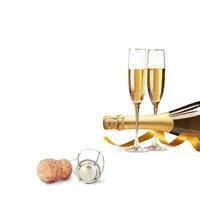 New years eve celebration background with champagne photo