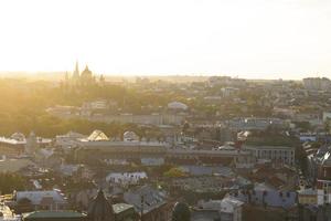 Panorama of old historical city center of Lviv. Ukraine, Europe photo