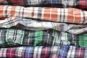 Plaid fabric with different colors. photo