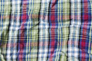 Plaid fabric with different colors. photo