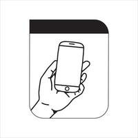 vector hand sketch design carrying smartphone