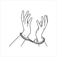 vector design of both hands tied with handcuffs