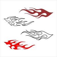 blazing fire design vector left and right