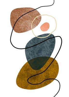 Creative minimalist hand painted. Abstract design with doodles and various shapes . Vector illustration