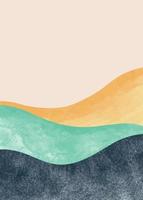 Abstract mountain landscape, Minimalist design. Abstract water color. vector background illustration.