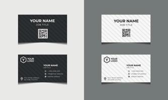 plantilla de tarjeta de visita mínima simple en blanco y negro vector