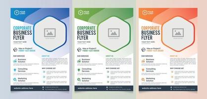 Company Business Flyer Geometric Hexagon Poster Brochure Modern Layout