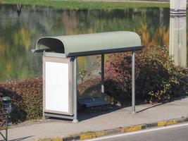 Bus stop in Turin photo