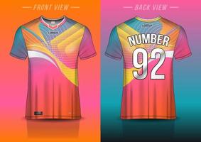 jersey sport shirt template design for soccer Sport, basket ball, running uniform in front view, back view. Shirt mockup Vector, design very simple and easy to custom vector