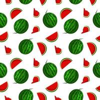 Vector watermelon background with black seeds. Seamless watermelons pattern. Vector background with watermelon slices. Vector seamless pattern of fruit watermelon