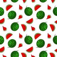 Vector watermelon background with black seeds. Seamless watermelons pattern. Vector background with watermelon slices. Vector seamless pattern of fruit watermelon