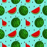 Vector watermelon background with black seeds. Seamless watermelons pattern. Vector background with watermelon slices. Vector seamless pattern of fruit watermelon