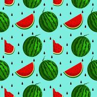 Vector watermelon background with black seeds. Seamless watermelons pattern. Vector background with watermelon slices. Vector seamless pattern of fruit watermelon