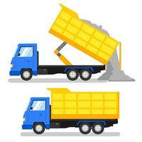 dump trucks in isolated background. vector illustration